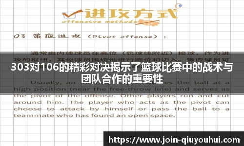 303对106的精彩对决揭示了篮球比赛中的战术与团队合作的重要性